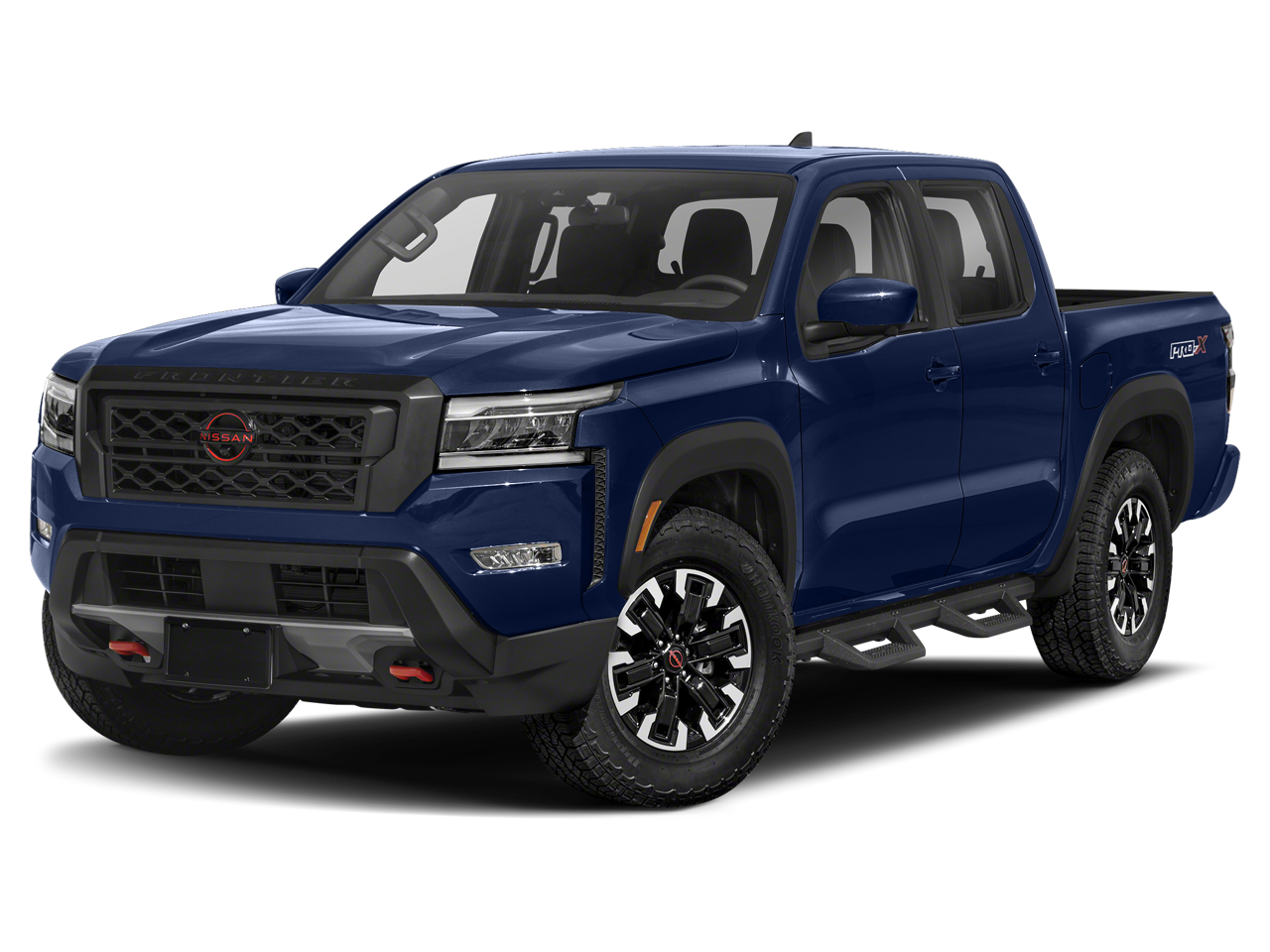 2023 Nissan Frontier PRO-4X in Deep Blue Pearl — front three-quarter view